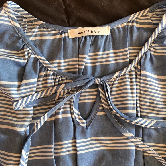 Blue & White Peasant Top - Picture 4 of 6